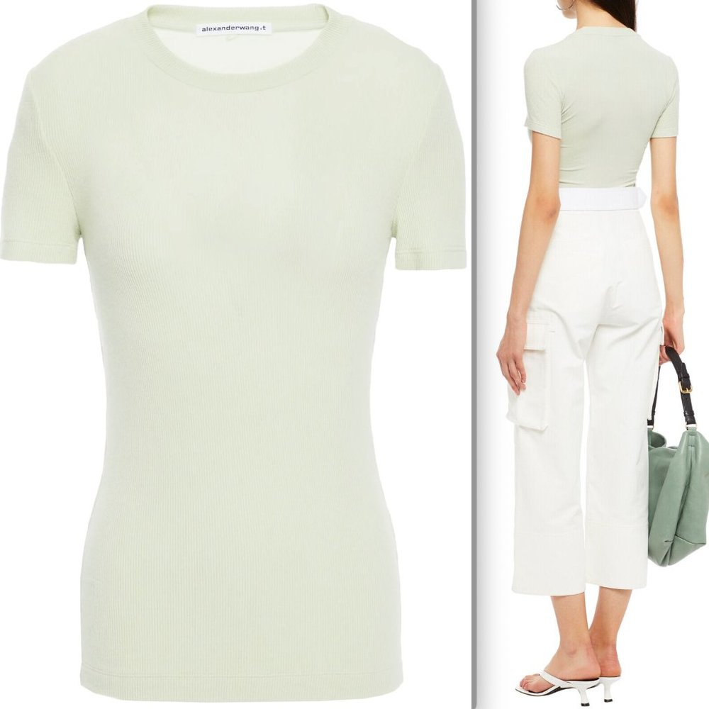 ALEXANDER WANG super soft rib s/s crewneck top